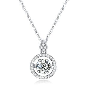 Radiant Crystal Dancing Moissanite Diamond Necklace in Sterling Silver